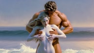 Sensual Massage. Nude Greek athlete and goddess. 13 1m30s