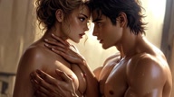Sensual Massage. Nude Greek athlete and goddess. 34 1m40s